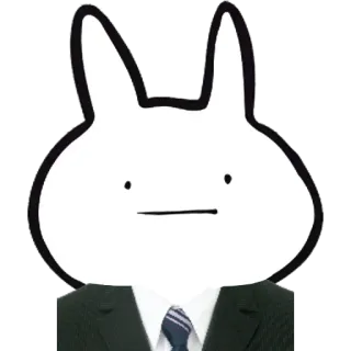😐 61319076 rabbit, bunny, suit, cartoon, animal, funny whatsapp sticker
