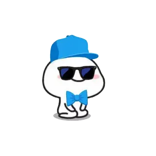 😎 9c2cd867 cartoon, character, cute, sunglasses, hat, bow tie whatsapp sticker