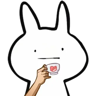 😐 e1d706d1 rabbit, bunny, tea, heart, cute whatsapp sticker