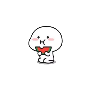 🍉 fe92783e cartoon, cute, sticker, character, watermelon, food, eating whatsapp sticker