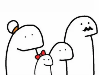 ♥️ 008f144d Familie, Cartoon, Zeichnung, Minimalistisch, Strichmännchen telegram sticker