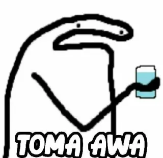 🥛 8c0d672d TOMA AWA Meme, Trinken, Wasser, Strichmännchen telegram sticker