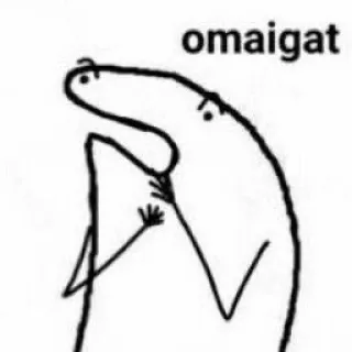 😟 bada90cc omaigat strichmännchen, omaigat, meme, witzig, cartoon telegram sticker