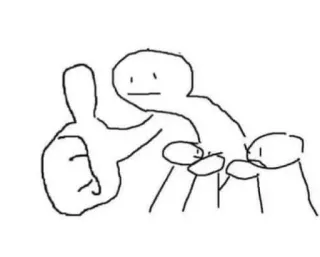 👍 00f078f0 bonhomme allumette, pouce levé, offensant, geste, dessin telegram sticker