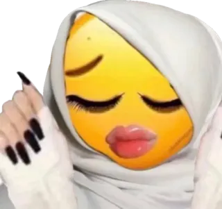 🧕 cb04f2b4 Emoji, Hijab, Dessin animé, Femme, Maquillage, Sticker telegram sticker