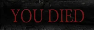 💀 e615668f YOU DIED mort, game over, dark souls, jeu vidéo, échec, défaite, gaming telegram sticker