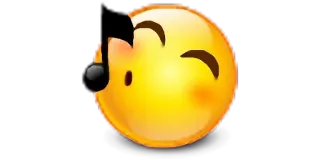 🎶 8b89bd2c 絵文字, スマイリー, 音楽, 音符, 顔, 黄色 telegram sticker