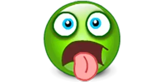 😨 93f3e21b 絵文字, 嫌悪感, 病気, 緑, 表情, 漫画, ばか telegram sticker