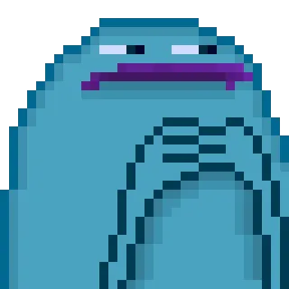 🤔 3a4673dc Pixelkunst, Blob, Blau, Cartoon whatsapp sticker