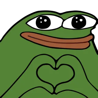🫶 60e1817f Pepe the Frog pepe, frosch, meme, liebe, herz whatsapp sticker