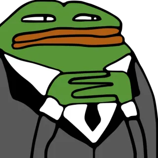 🤵 f1e7010c Pepe the Frog pepe, frosch, meme, internet meme, figur, comic, anzug whatsapp sticker
