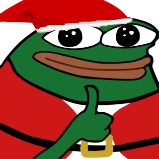 👍 fd9aa670 Pepe the Frog pepe, frosch, weihnachten, weihnachtsmann, meme, feiertag whatsapp sticker