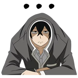 😑 740768aa Anime, Personnage, Sweat à capuche, Fatigué, Ennuyé telegram sticker