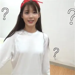 ☁ 0a121e2f 여자, 초상화, 실내, 물음표, 헤어밴드, 소녀 telegram sticker