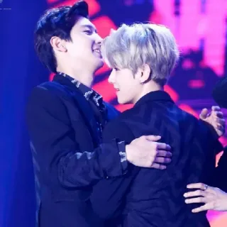 💕 5f80b583 kpop, Umarmung, Freundschaft, männlich, asiatisch telegram sticker