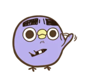 😎 33ae320b 卡通, 角色, 侮辱性手势, 鸟 telegram sticker