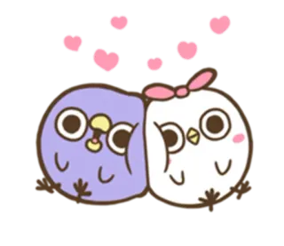 😊 999b8ce6 鸟类, 爱, 卡通, 可爱, 爱心, 动物, 卡哇伊 telegram sticker