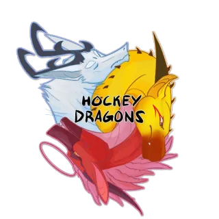 🏒 f60c925f HOCKEY DRAGONS 冰球, 龙, 运动, 团队, 吉祥物, 游戏 telegram sticker
