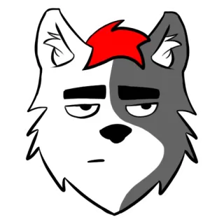 😠 393cd940 lobo, furry, antropomórfico, desenho animado, triste, escala de cinza, inexpressivo telegram sticker