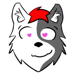 😍 5b2648db cachorro, animal, cabeça, adesivo, desenho animado, lobo, rosto telegram sticker