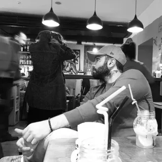 ☹️ 3b812748 man, cafe, portrait, beard, indoor, restaurant telegram sticker
