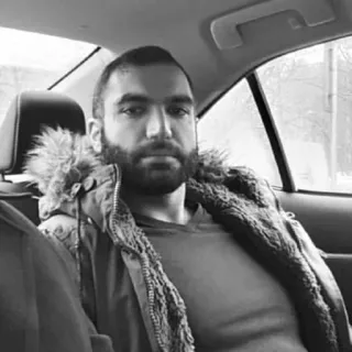 😌 4dd13929 man, portrait, beard, car, inside telegram sticker