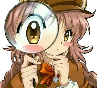 🕵‍♂ c7140d28 动漫, 女孩, 侦探, 放大镜, 可爱, 漫画, 调查 whatsapp sticker
