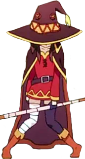 😞 f9ba1ca9 Megumin Konosuba 动漫, 巫师, 法杖, 魔法, 奇幻, 角色 whatsapp sticker