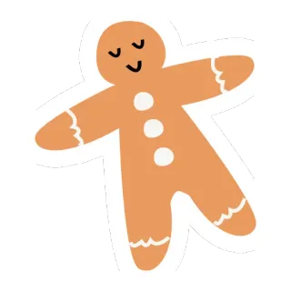 🕺 49df4f04 姜饼人, 饼干, 节日, 圣诞节, 甜点, 甜的 telegram sticker