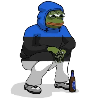 🇪🇪 40b4dd4e Pepe the Frog Pepe la rana, Meme, Meme di internet, Rana triste, Bere, Sigaretta telegram sticker