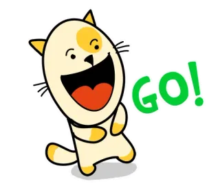 🏃 e58c47af GO! cat, cartoon, go, encouragement, happy, animal telegram sticker