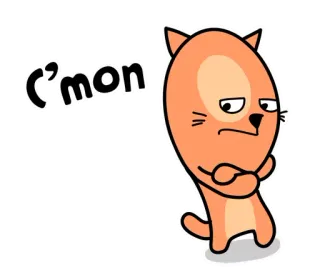 😩 f577ea46 C'mon cat, disappointed, animal, cartoon, c'mon, exasperated, indignant telegram sticker
