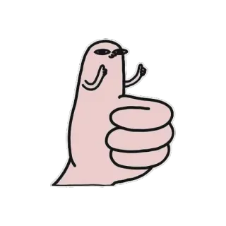 👍 002b870f Kartun, Jempol, Gestur, Jari tengah, Ofensif, Tangan telegram sticker