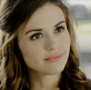 💧 3463fedc wanita, potret, senyum, berambut cokelat, wajah telegram sticker