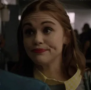 ☁ 49df5fe5 Lydia Martin Teen Wolf Lydia Martin, Teen Wolf, seringai, Holland Roden, acara TV, karakter, ekspresi telegram sticker