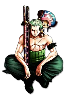 🍁 1c175041 Zoro One Piece 动漫, 海贼王, 佐罗, 剑士, 角色, 卡通 telegram sticker