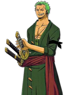 😏 91c234f7 Zoro One Piece 动漫, 剑, 武器, 战斗, 角色, 罗罗诺亚·索隆 telegram sticker