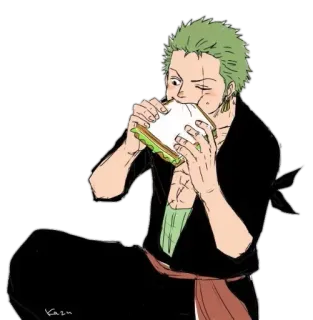😋 d13ae355 Zoro One Piece 动漫, 海贼王, 索隆, 罗罗诺亚·索隆, 角色, 卡通 telegram sticker