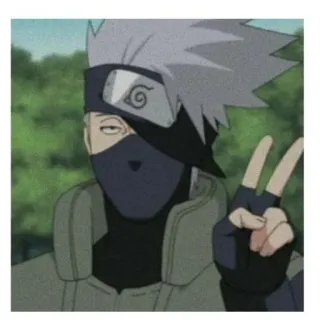 🔥 cc5943ed Kakashi Naruto Anime, Kreskówka, Ninja, Kakashi, Znak pokoju telegram sticker