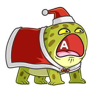😲 1b6bb236 A desenho animado, animal, natal, gorro de Papai Noel, letra a telegram sticker