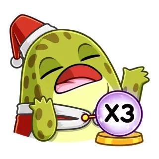 🤷‍♀️ 889882c5 X3 desenho animado, natal, papai noel, bola de cristal, multiplicador, emoji, mascote telegram sticker