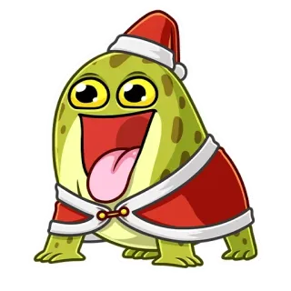 🤩 d4d55186 rã, natal, gorro de Papai Noel, desenho animado, fofo, feriado, festivo telegram sticker