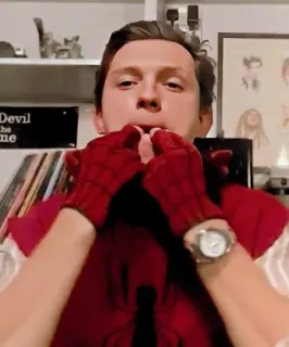 🥀 12cecd01 Spider-Man ซูเปอร์ฮีโร่, ถุงมือ, นักแสดง, คนดัง, มาร์เวล, แมงมุม telegram sticker