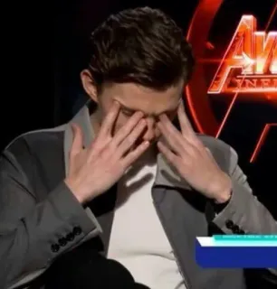 🥀 47d01858 Tom Holland ทอม ฮอลแลนด์, นักแสดง, คนดัง, ร้องไห้, มีม telegram sticker