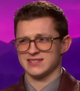 🥀 61a605ac Tom Holland นักแสดง, แว่นตา, คนดัง, ภาพเหมือน, คน telegram sticker