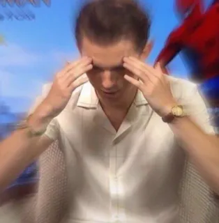 🥀 cc018902 Tom Holland ทอม ฮอลแลนด์, คนดัง, ปวดหัว, เครียด, มีม telegram sticker