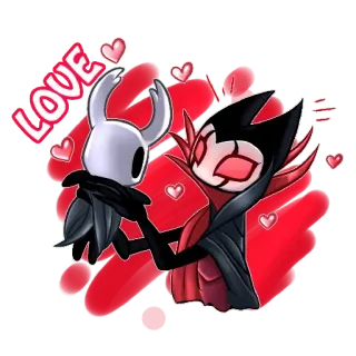 💞 3c9f082b LOVE hollow knight, game, cute, romance, heart telegram sticker