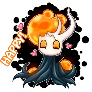 ☺ 3fe5301c The Knight Hollow Knight HAPPY! cute, happy, hollow knight, video game, character telegram sticker