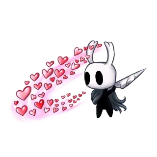 💕 8aea4b06 The Knight Hollow Knight video game, hearts, cute, character, love telegram sticker