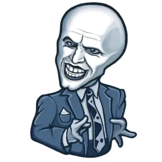 😁 59d7b9d1 漫画, ビジネスマン, スーツ, ニヤリ, 邪悪, 悪役 telegram sticker